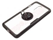 Funda RING transparente y negra con anillo anticaída negro para OnePlus 7, GM1900